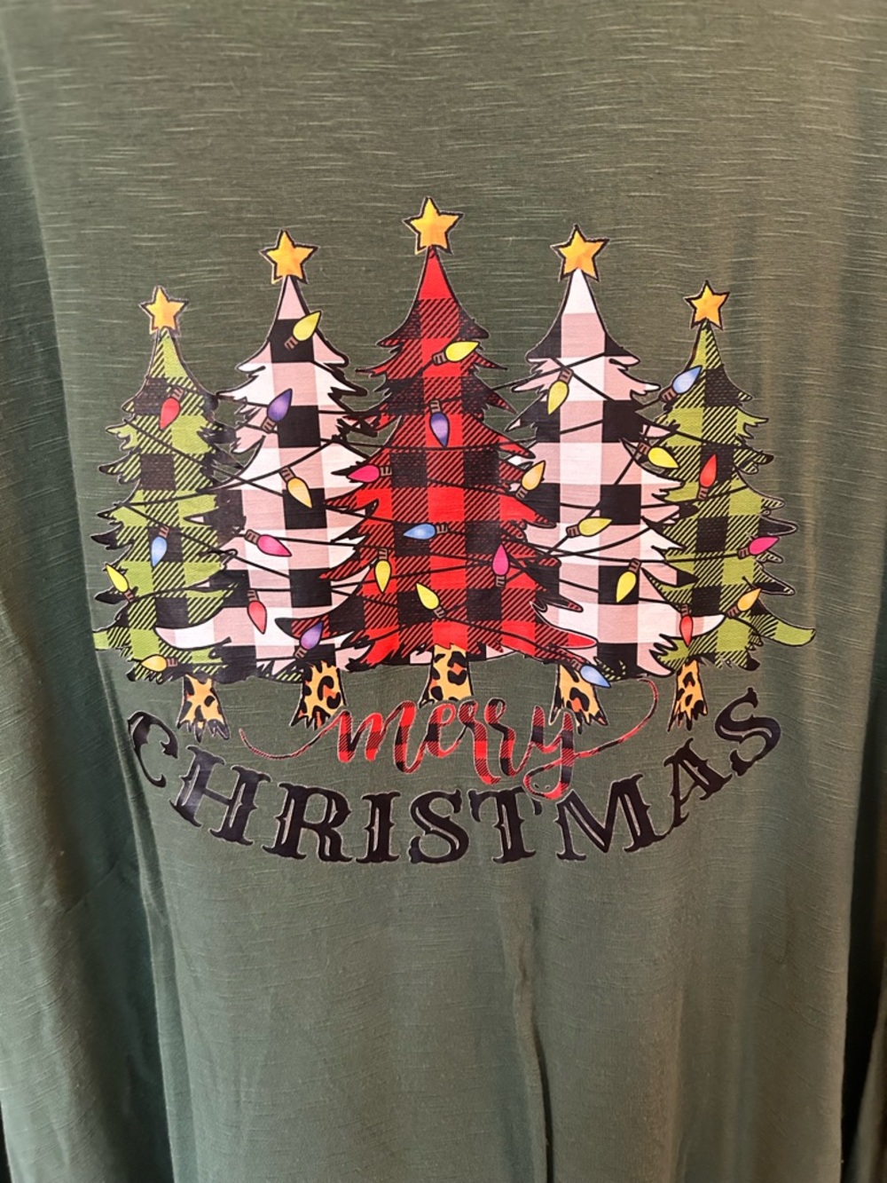 Custom Lularoe ‘Erika’ Christmas Tree Graphic Tee - Picture 2 of 4